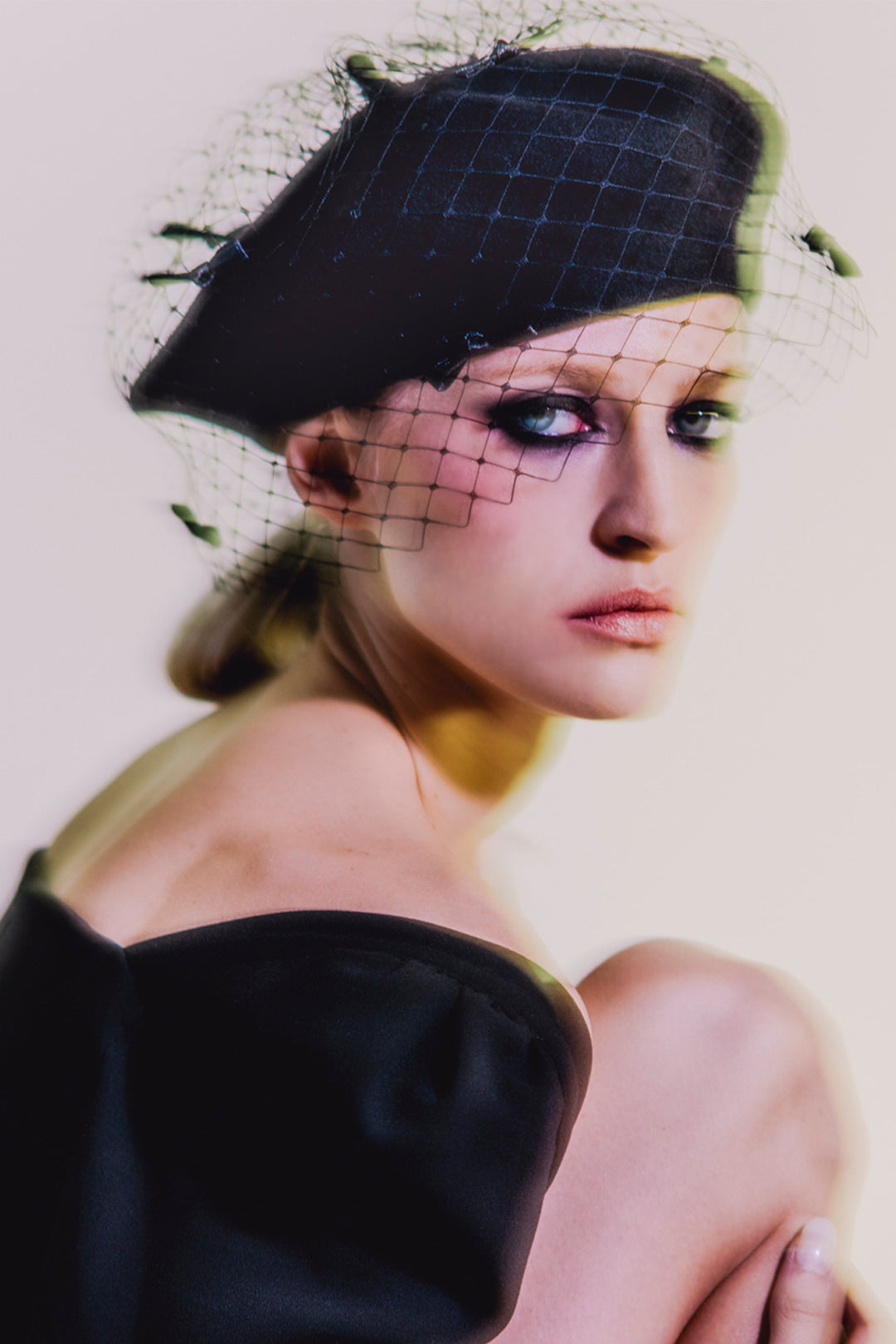 Misa Harada Bow Beret - Black