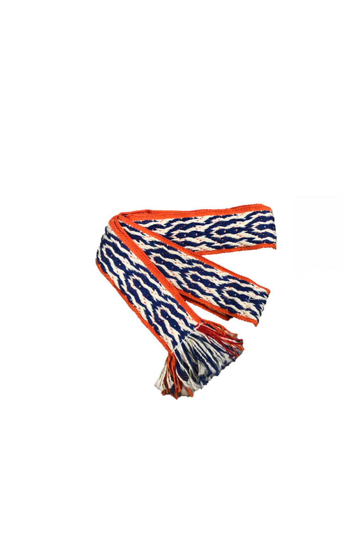 Bands of LA Weave Belt - Orange & Blue