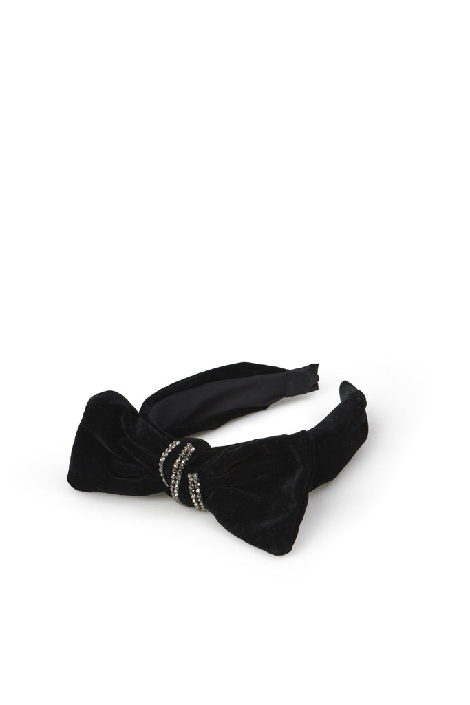 Sarah J Curtis Velvet Headband - Black