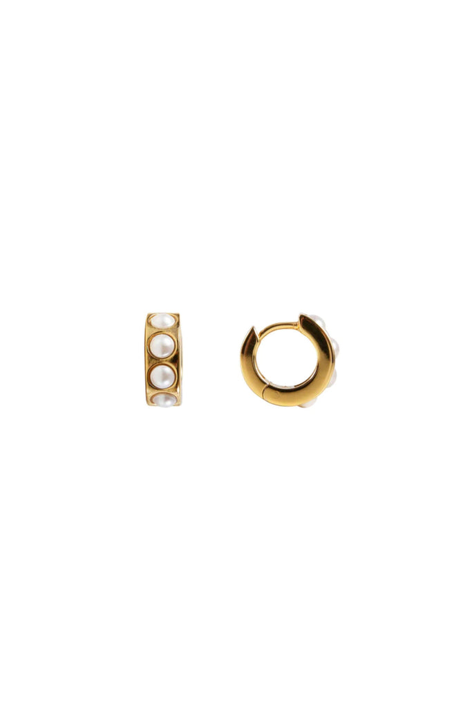 Fairley Pearl Huggie - Gold