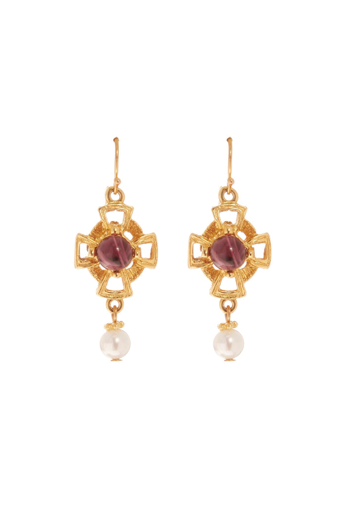 Ben Amun Bezel Earring - Gold