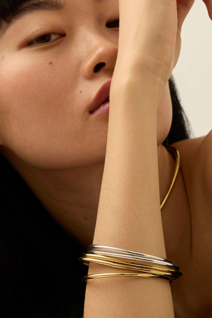 Jenny Bird Dane Bangles - Silver & Gold