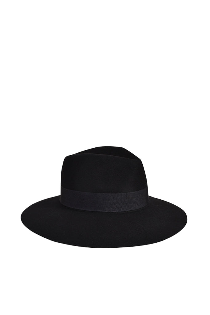 Sarah J Curtis Wool Fedora - Black
