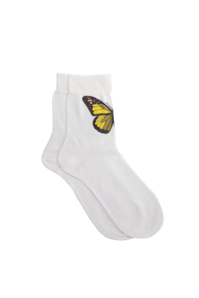 Maria La Rosa Butterfly Sock - White