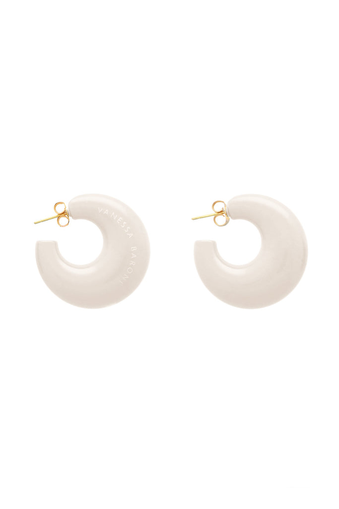 Vanessa Baroni Moon Earring - White