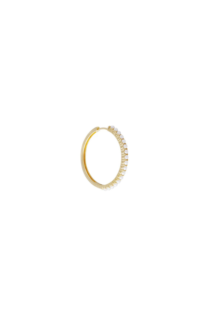 Fairley Pearl Hoops - Gold
