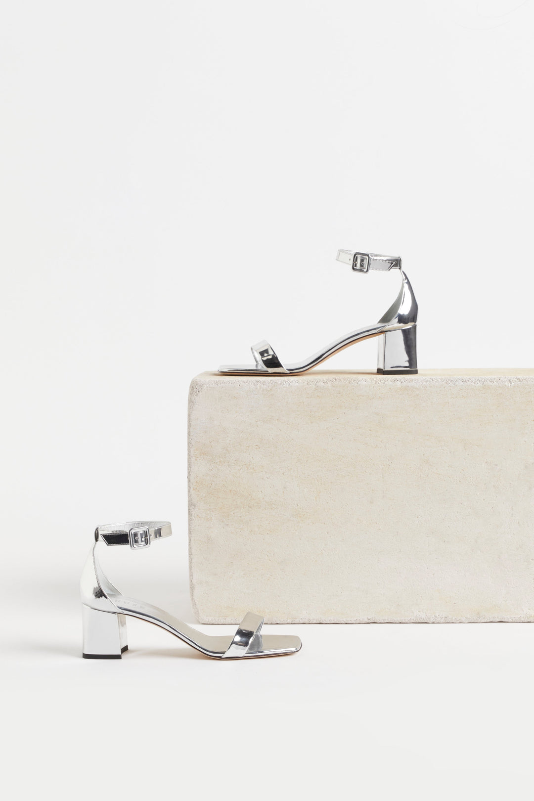 Husk GRACE SANDALS - Mirror Silver