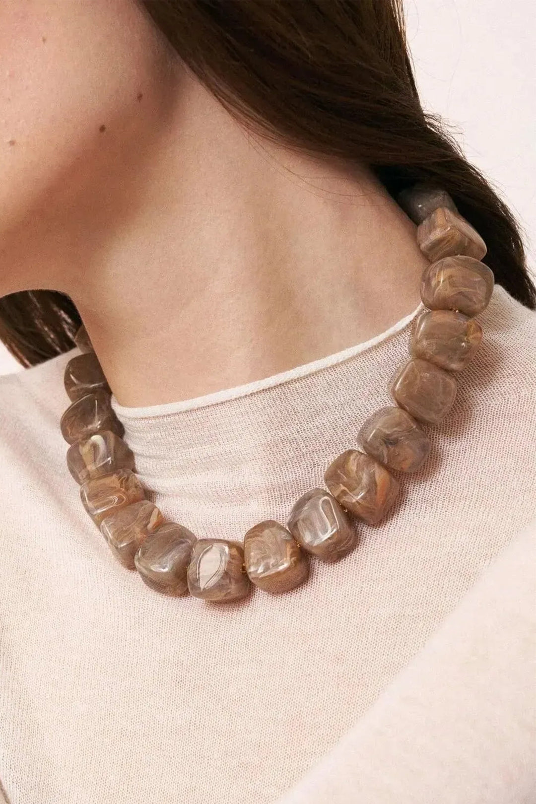 Vanessa Baroni Stone Necklace - Blush