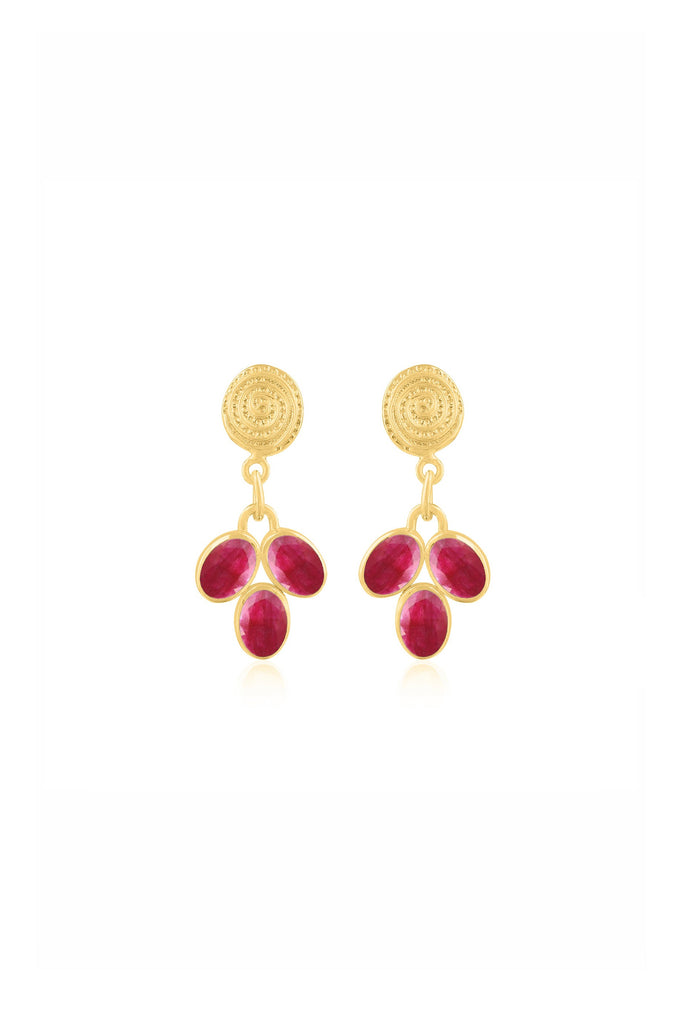 Husk Ruby Earring - Gold