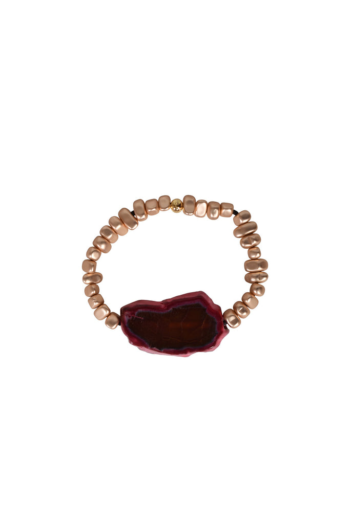 Alouette Design
 Stone Bracelet - Plum