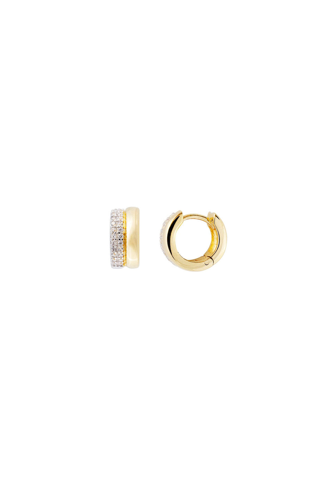 Fairley Twotone Huggie - Silver & Gold
