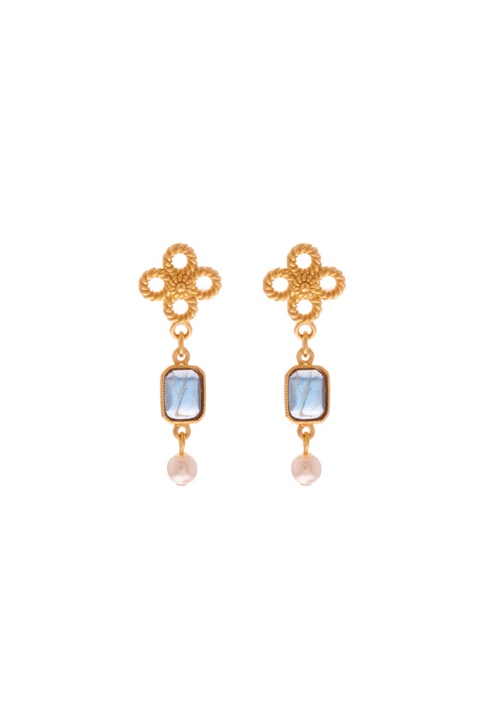 Ben Amun Flower Earrings - Gold
