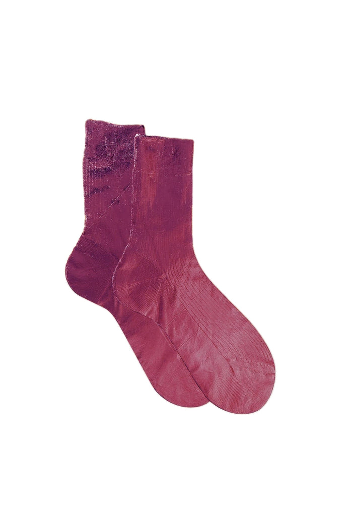 Maria La Rosa Ribbed Sock - Bordeaux