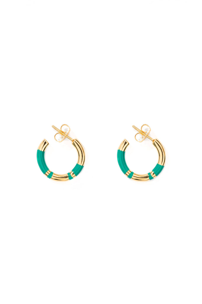Aurelie Bidermann  Positano Mini Hoops - Emerald