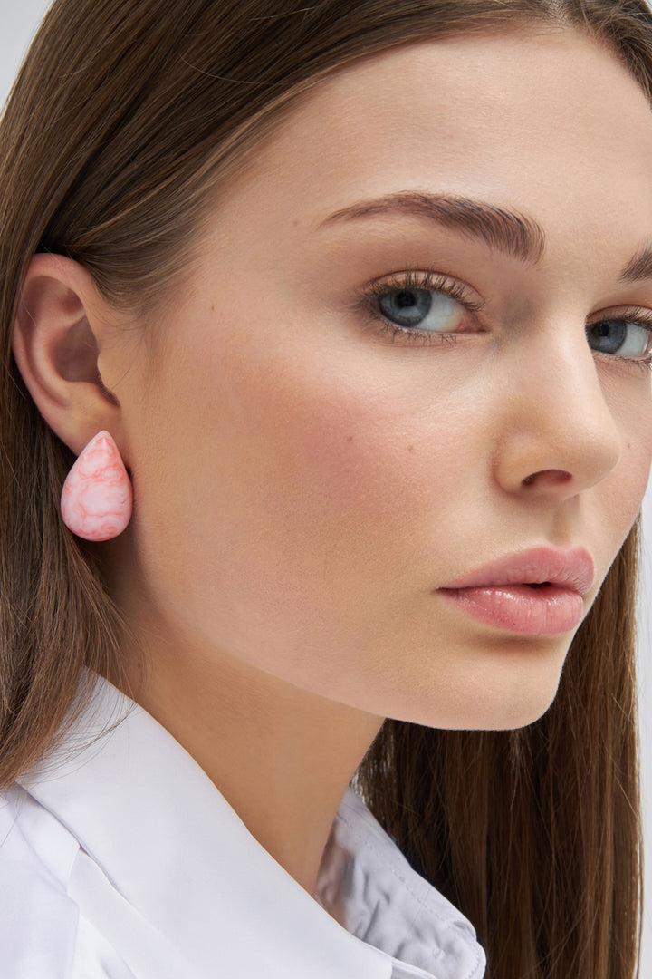 Vanessa Baroni Drop Earrings - Pink Marble