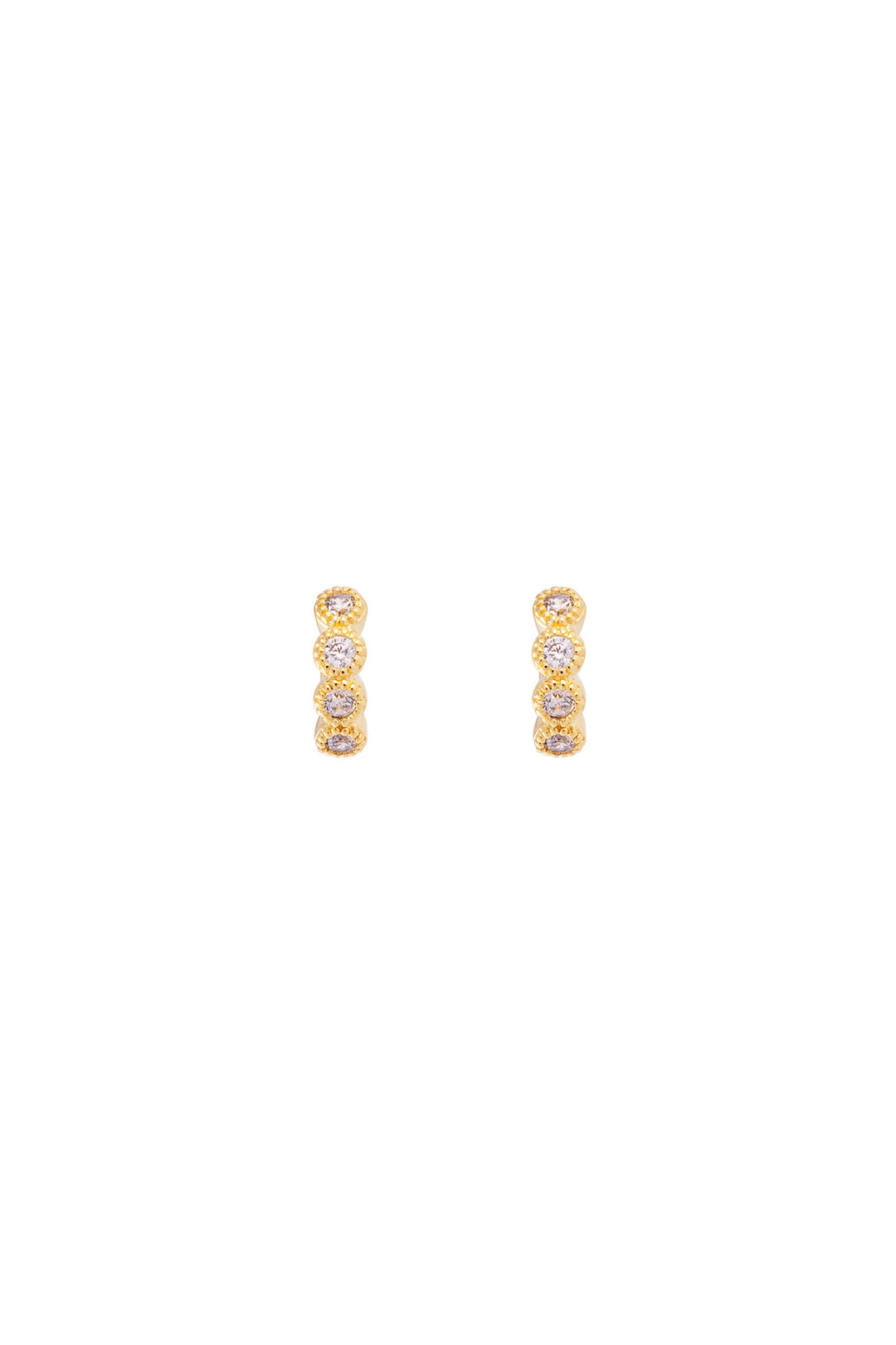 Fairley Vintage Crystal Huggies - Gold