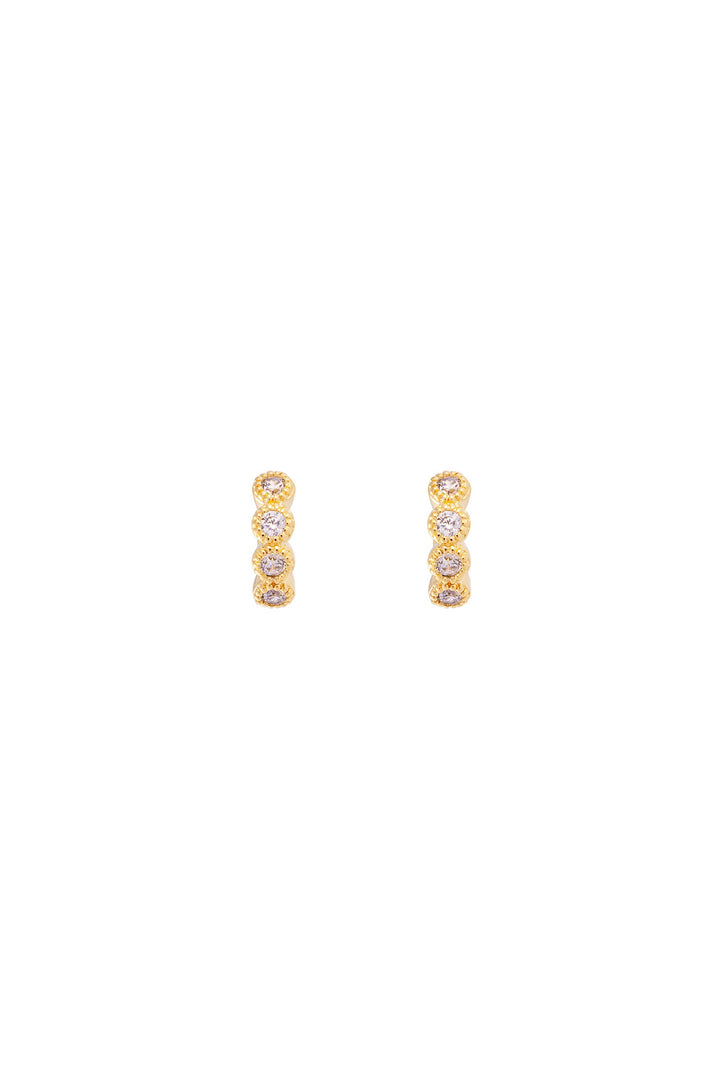 Fairley Vintage Crystal Huggies - Gold