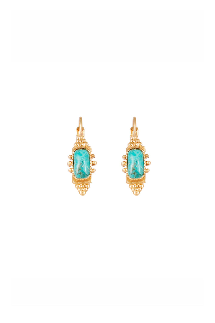 Gas Bijoux Bo Serti Earrings - Turquoise
