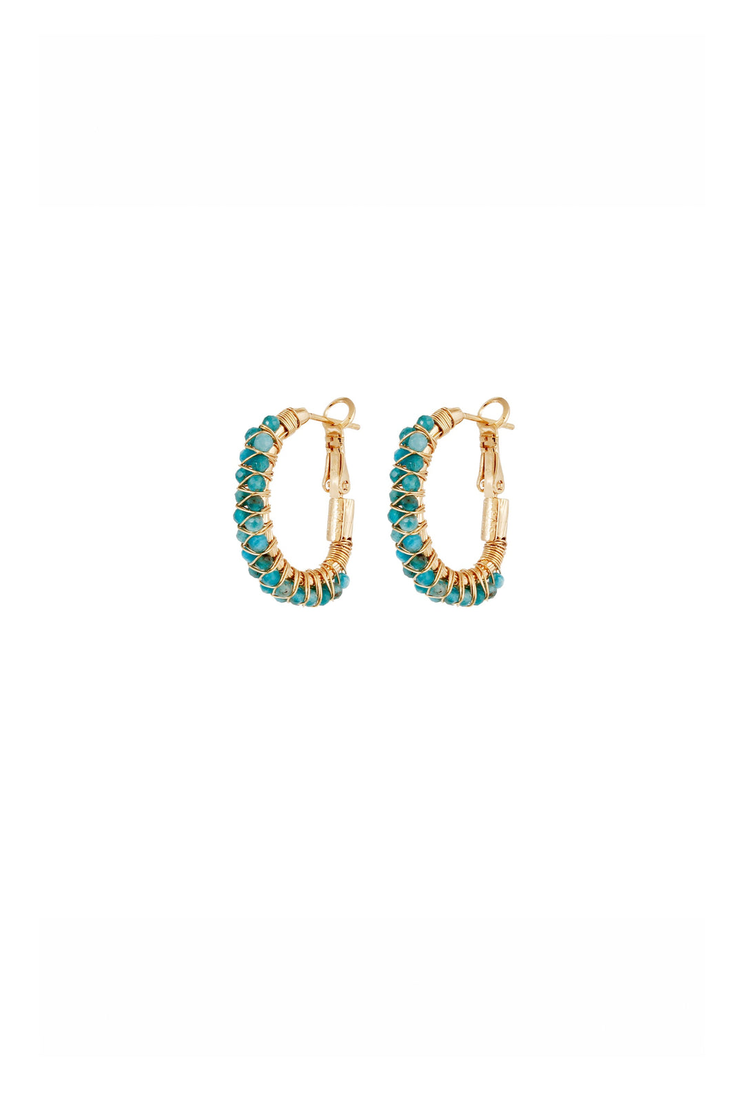 Gas Bijoux Creole Hoops - Blue