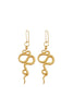 Temple Of The Sun Snake Earrings - Gold