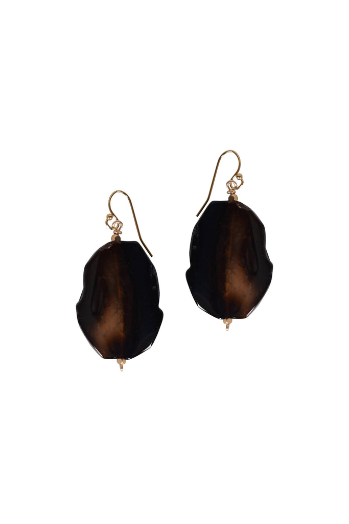Alouette Design Black Agate Earrings - Black