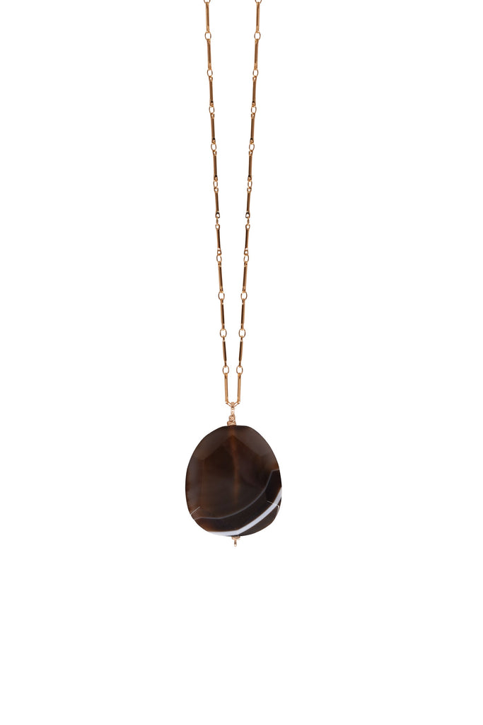 Alouette Design Black Agate Long Necklace - Black