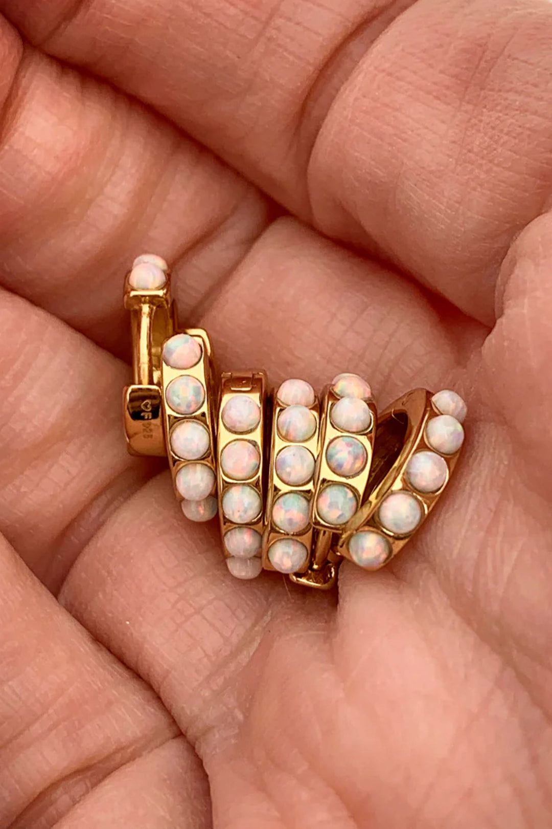 Fairley Opal Crystal Huggies - Gold