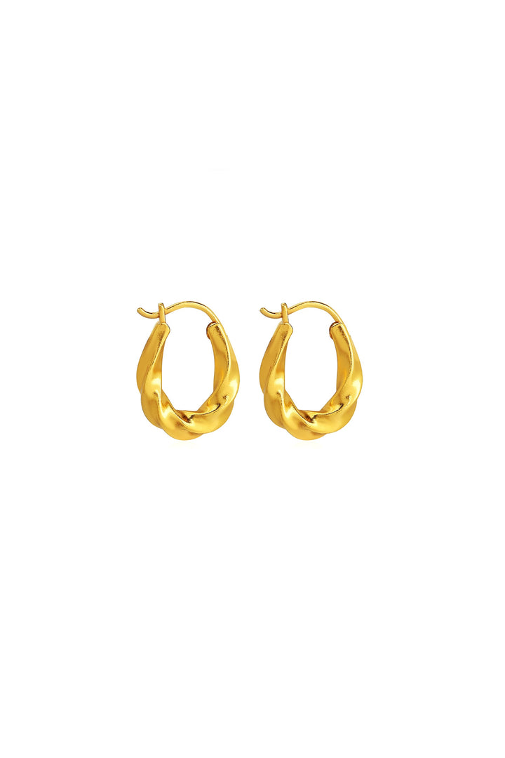 Husk Twist Hoops - Gold
