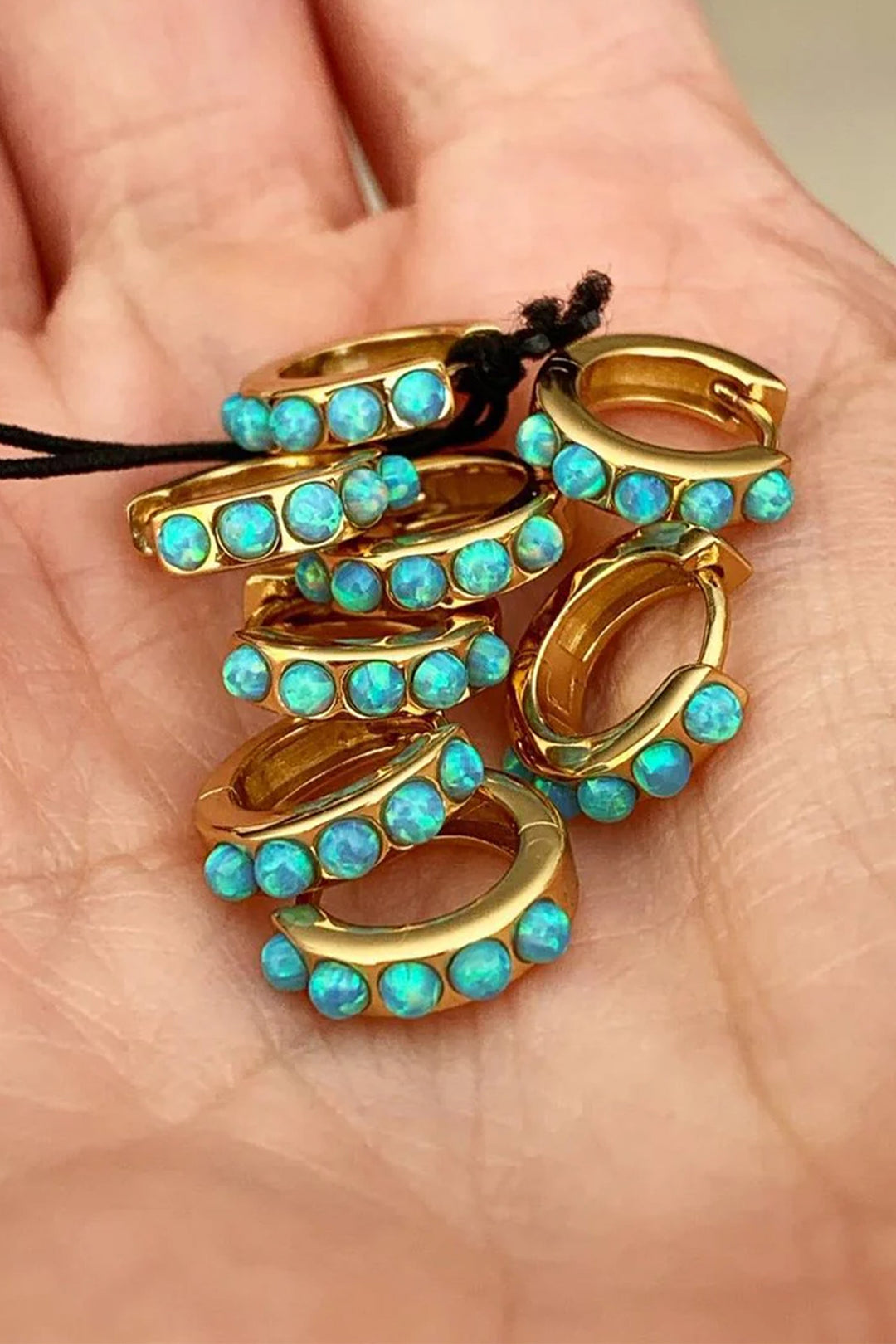 Fairley Blue Opal Crystal Huggies