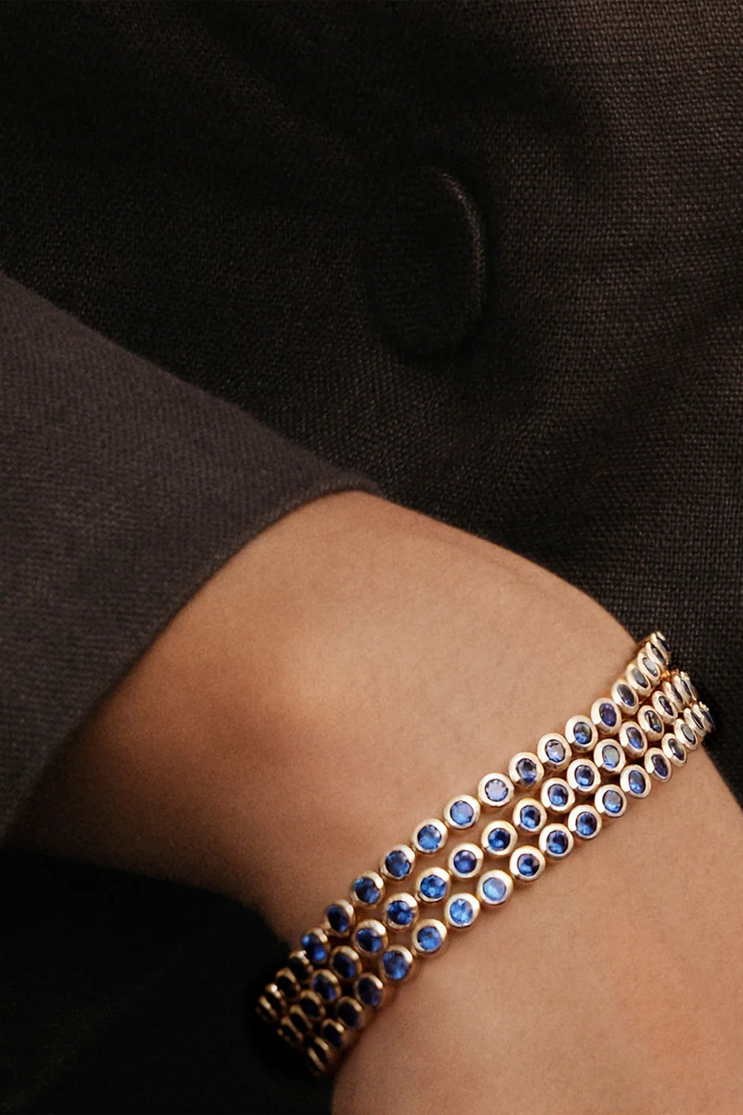 Fairley Blue Bezel Set Tennis Bracelet