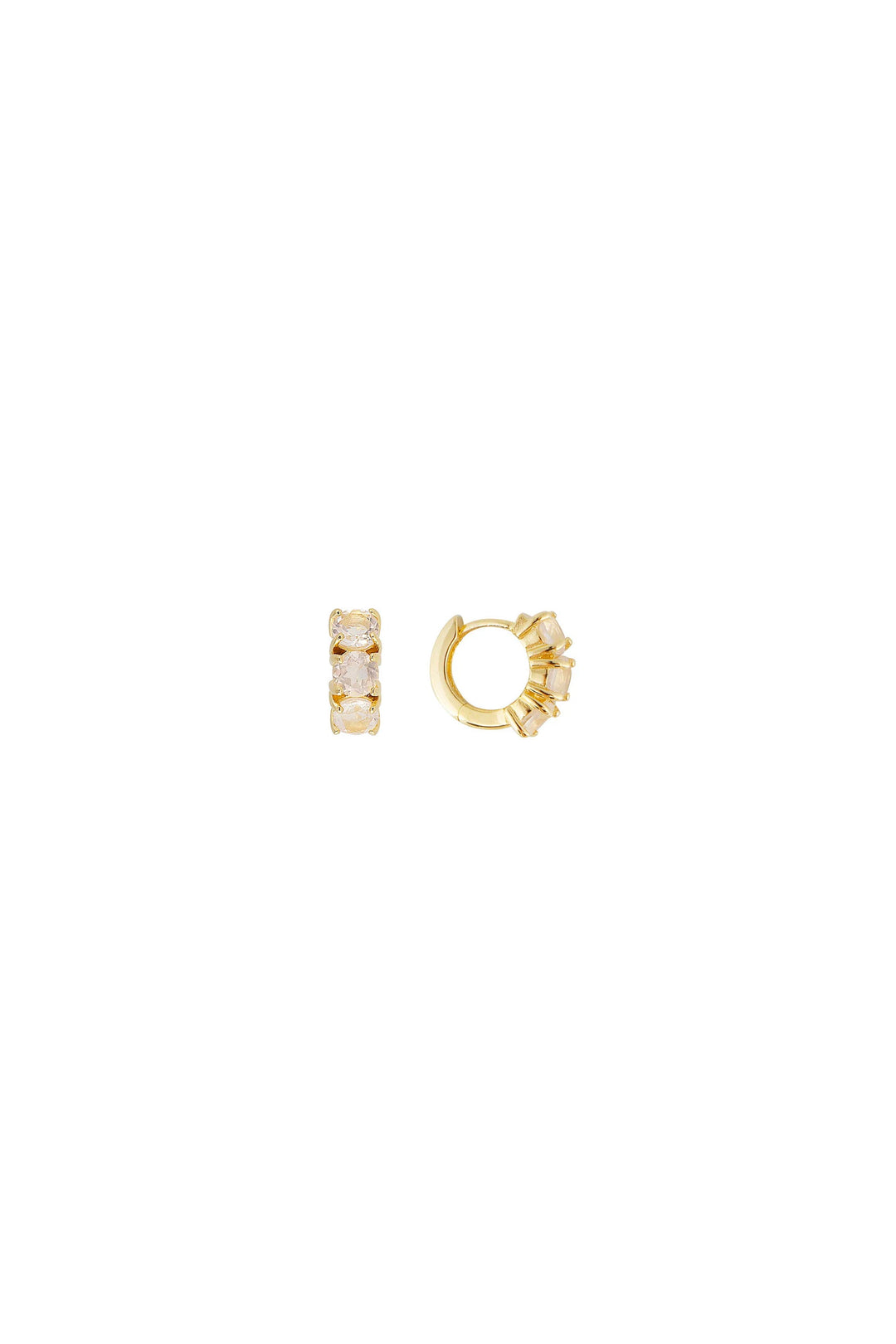 Fairley Rose Quartz Huggies
