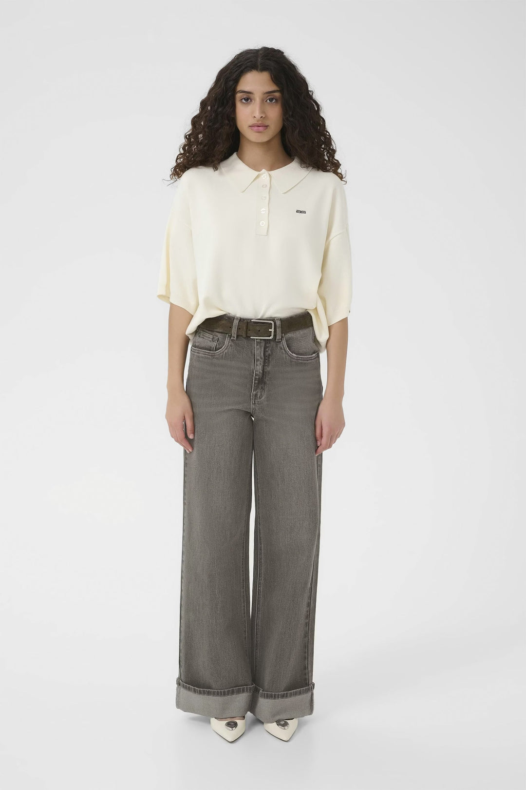 Gestuz Sara Wide Leg Fold Jeans
