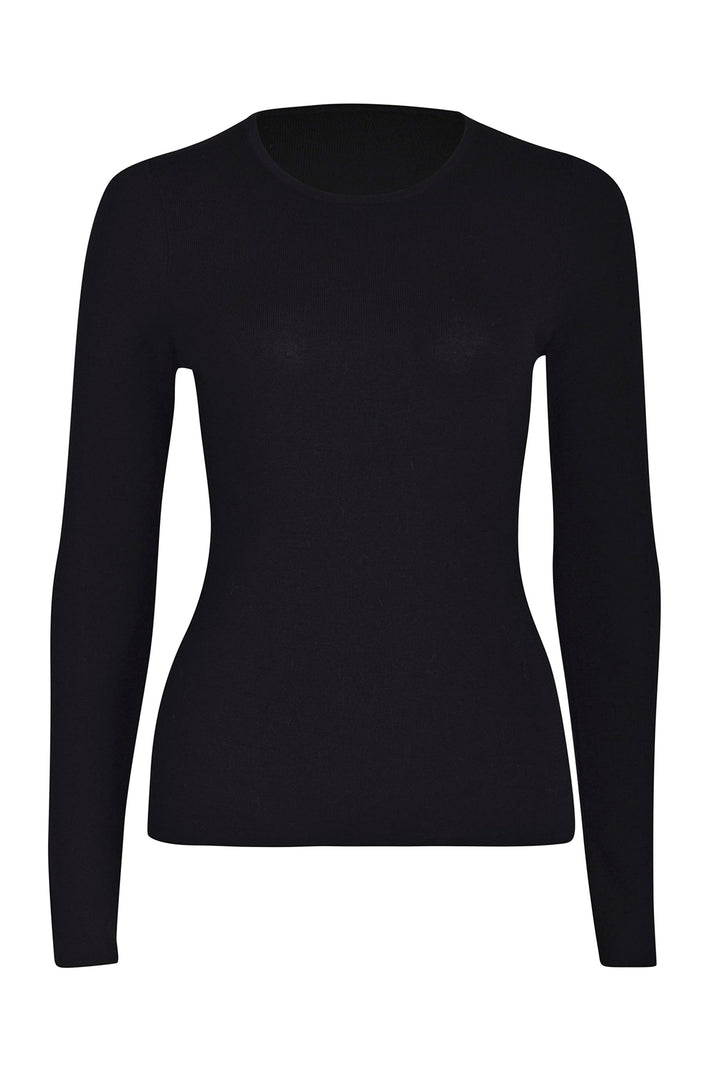 Husk MERINO CREW - Black