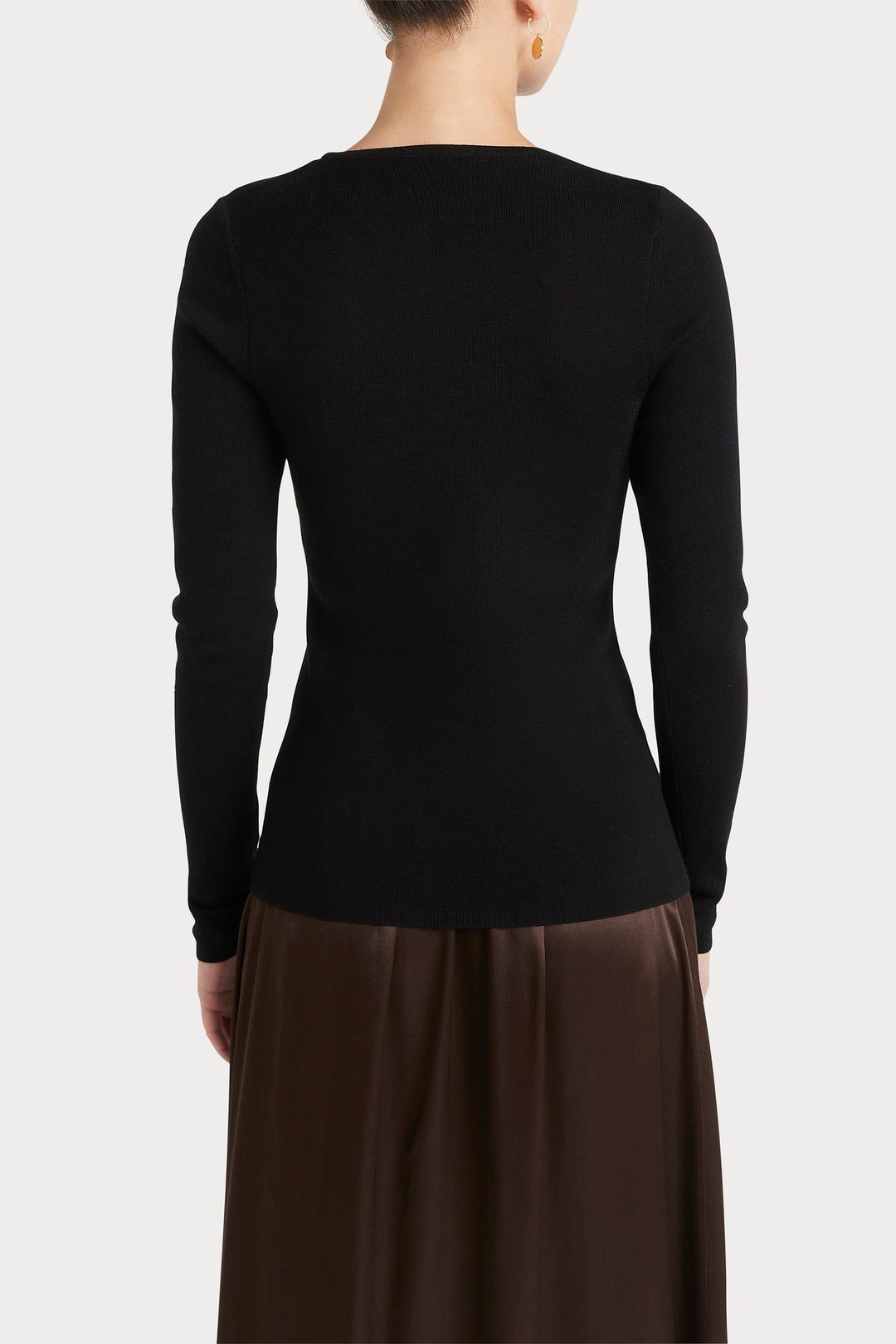 Husk MERINO CREW - Black