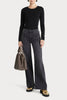 Husk MERINO CREW - Black Strp