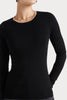 Husk MERINO CREW - Black Strp