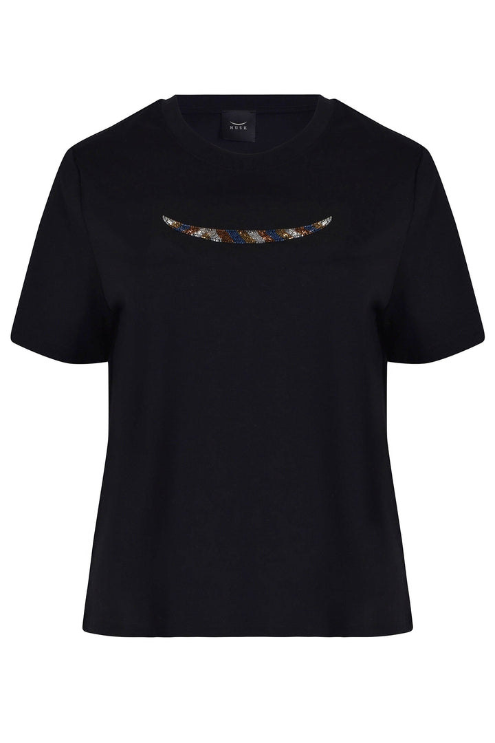 Husk BEADED TSHIRT - Black