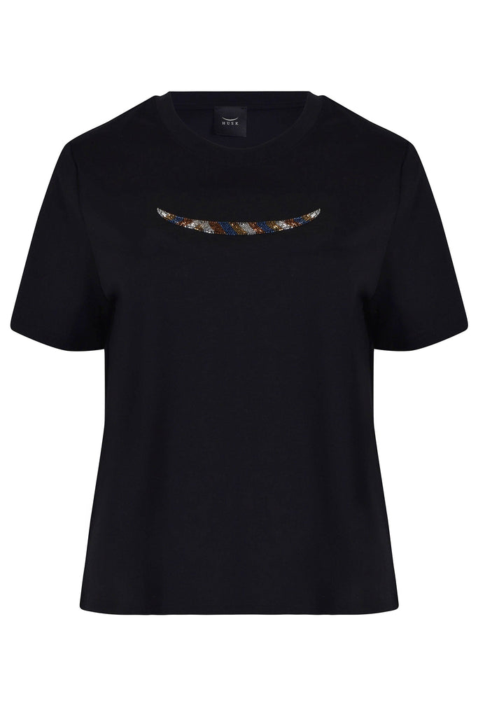 Husk BEADED TSHIRT - Black