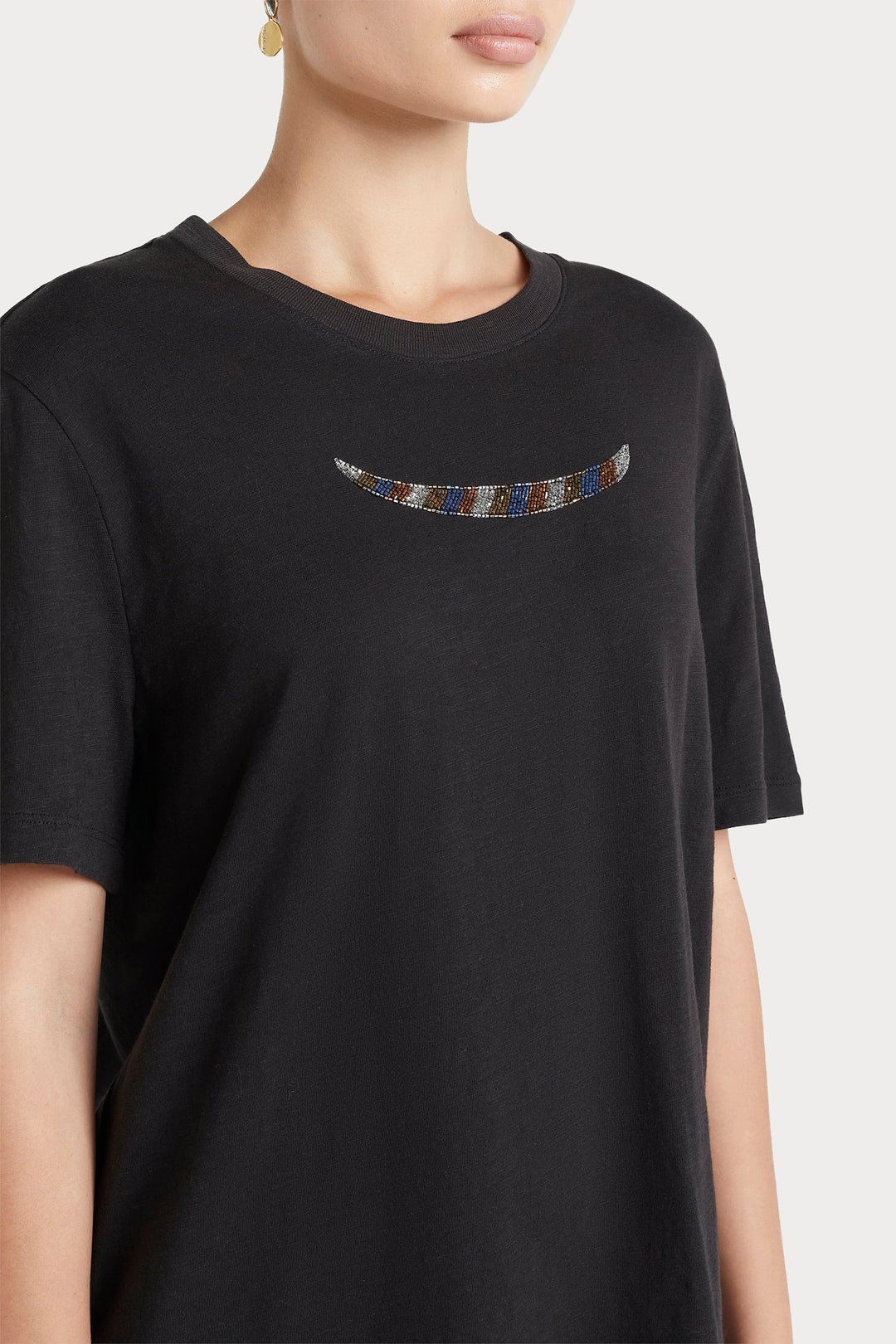 Husk BEADED TSHIRT - Black