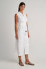 Pearl & Caviar Belted Dress - White