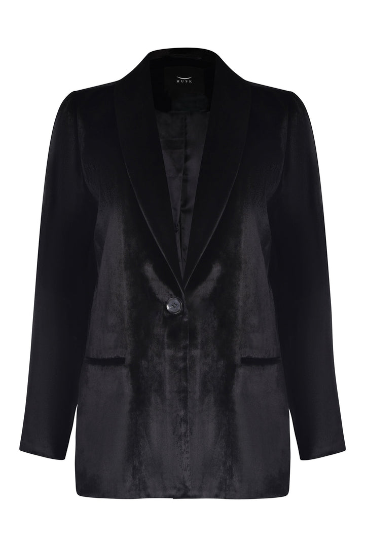 Husk Velvet Blazer - Black