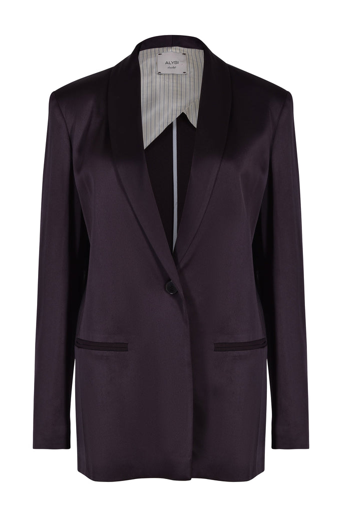Alysi Satina Blazer - Aubergine