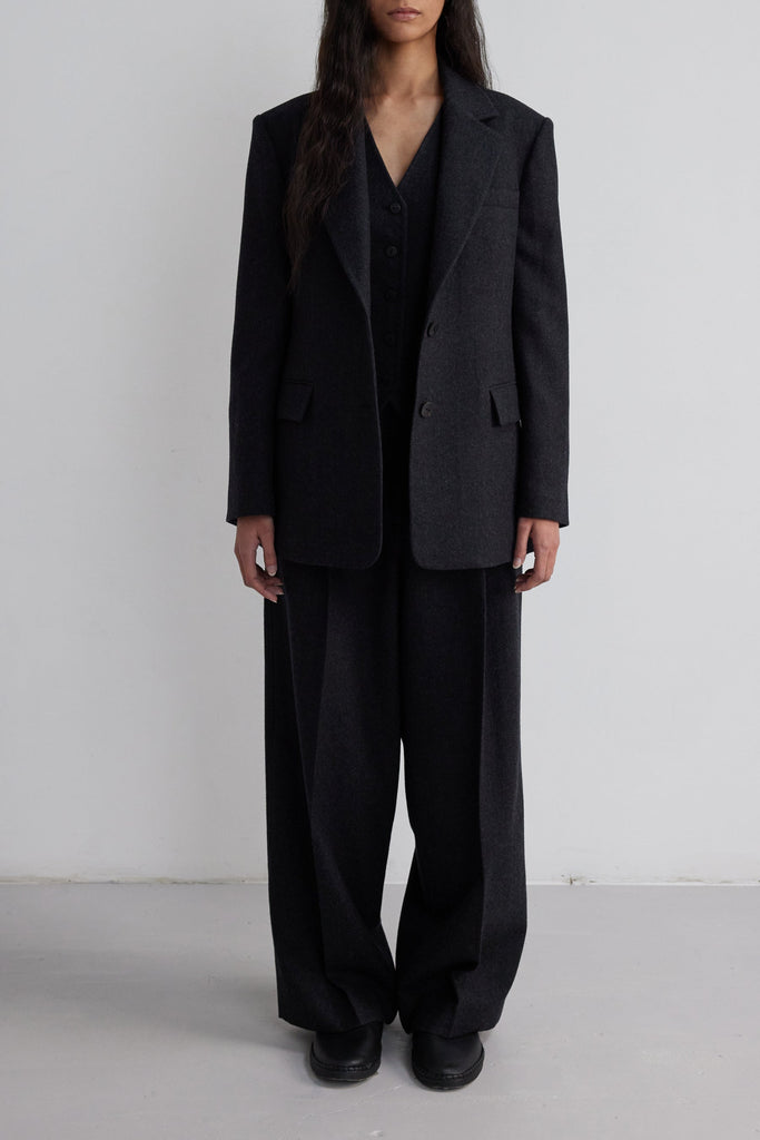 The Loom Boy Blazer - Charcoal