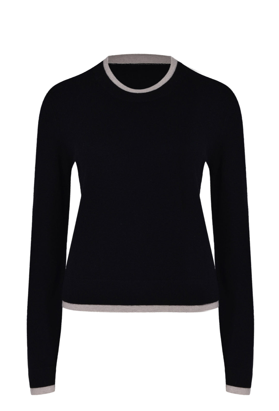 Husk Cash Trim Knit - Black Bone