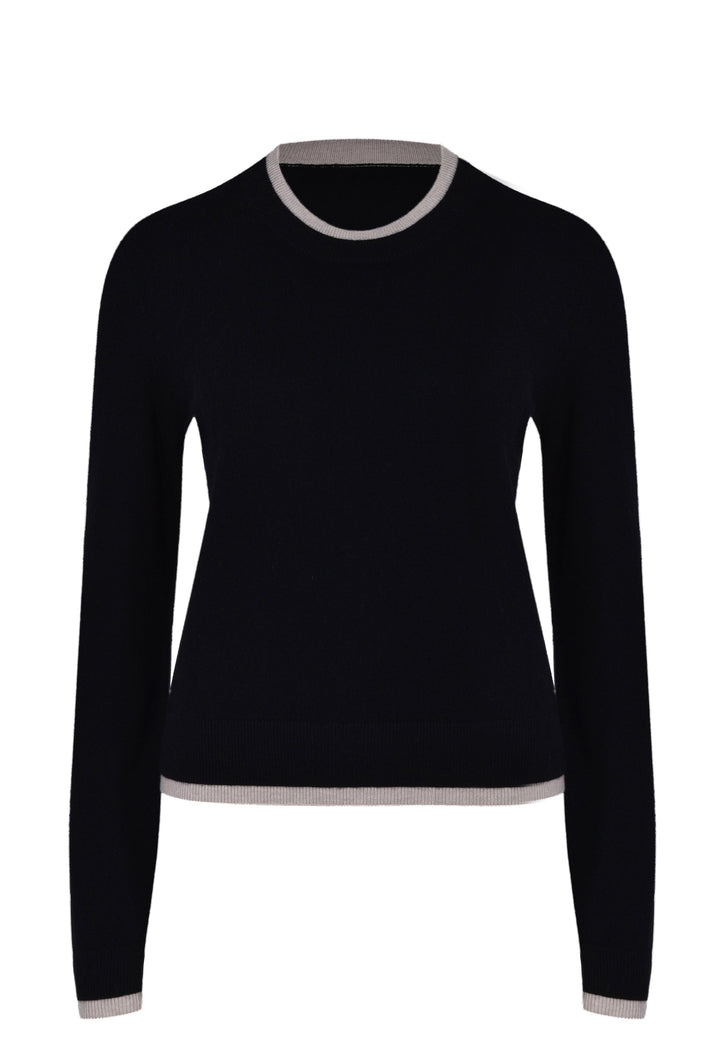 Husk Cash Trim Knit - Black Bone