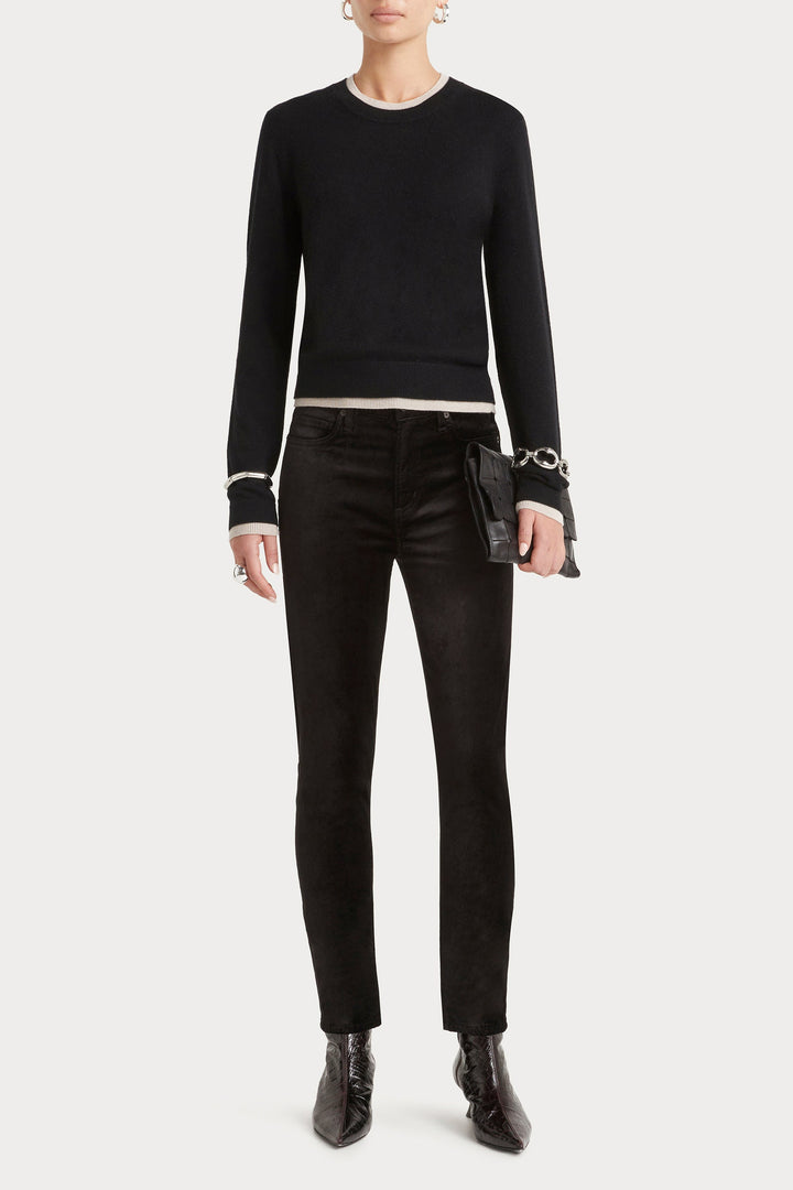 Husk Cash Trim Knit - Black Bone