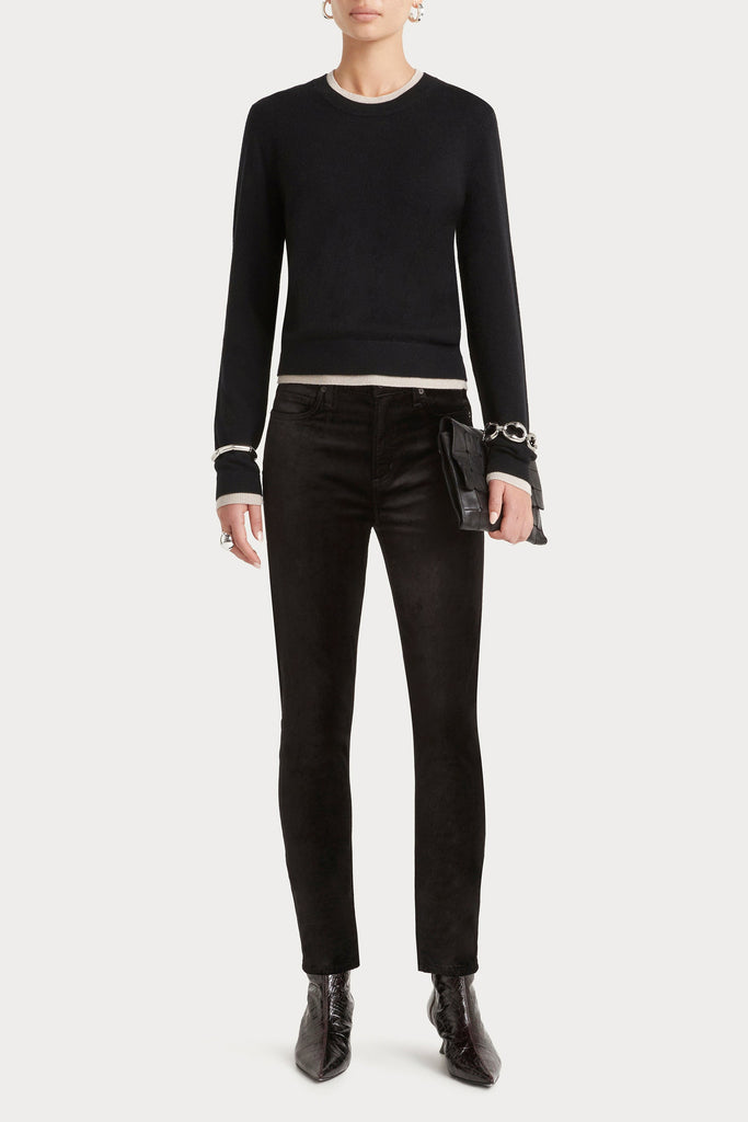 Husk Cash Trim Knit - Black Bone