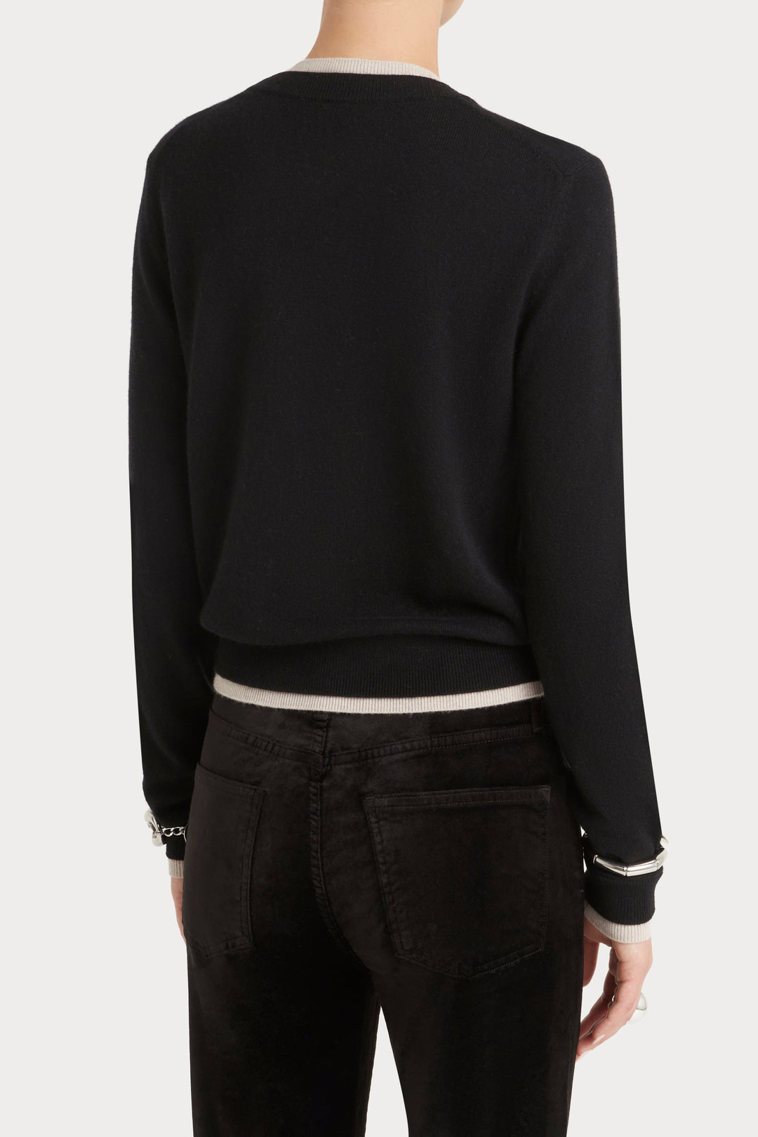 Husk Cash Trim Knit - Black Bone