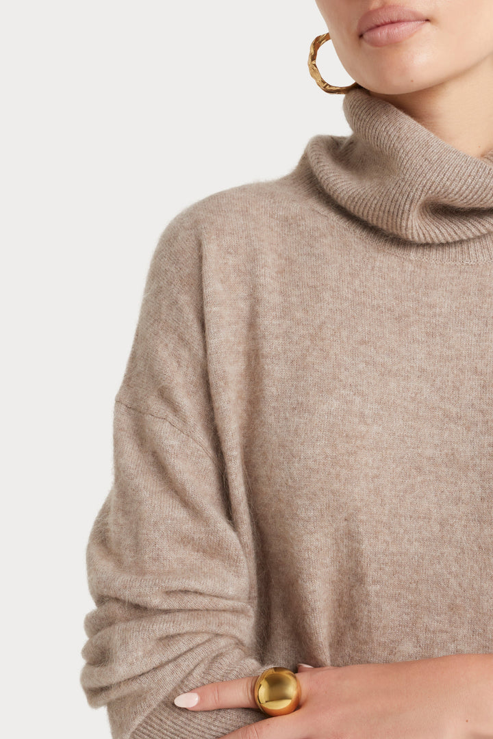 Husk Cash Slouch Knit - Latte