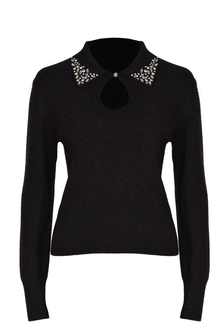 Husk Jewel Collar Knit - Charcoal